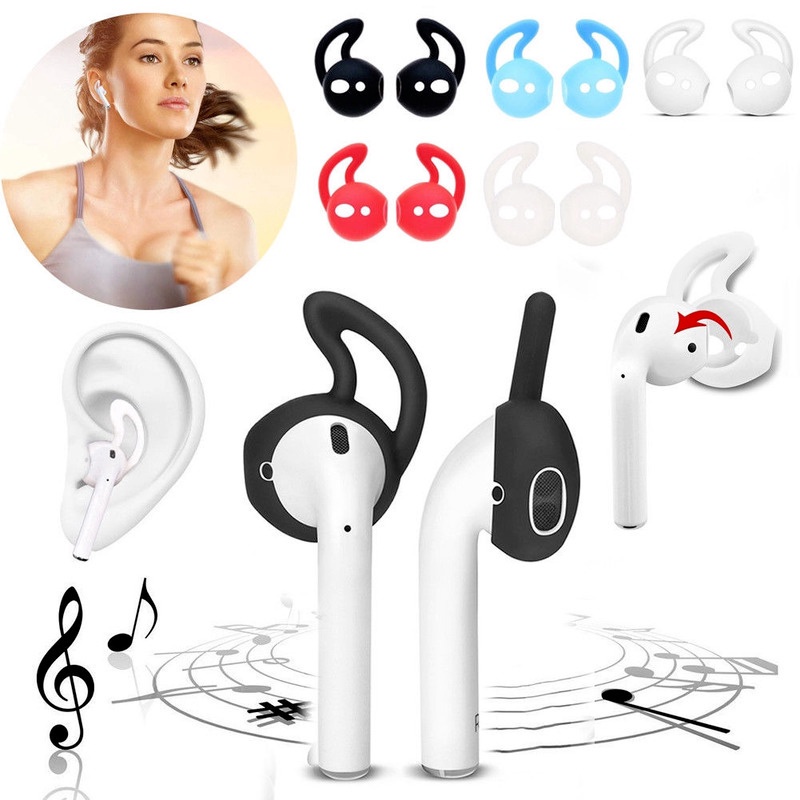 Mangas De Silicone Compatíveis Com Os Ganchos Para Orelha Apple AirPods Earbud Holder Soft Earpods Tampa Do Plug De Proteção Fone De Ouvido Acessórios Dispositivo De Uso Gancho