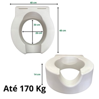 Assento De Vaso Elevado 14 cm P/idosos Deficientes Alo