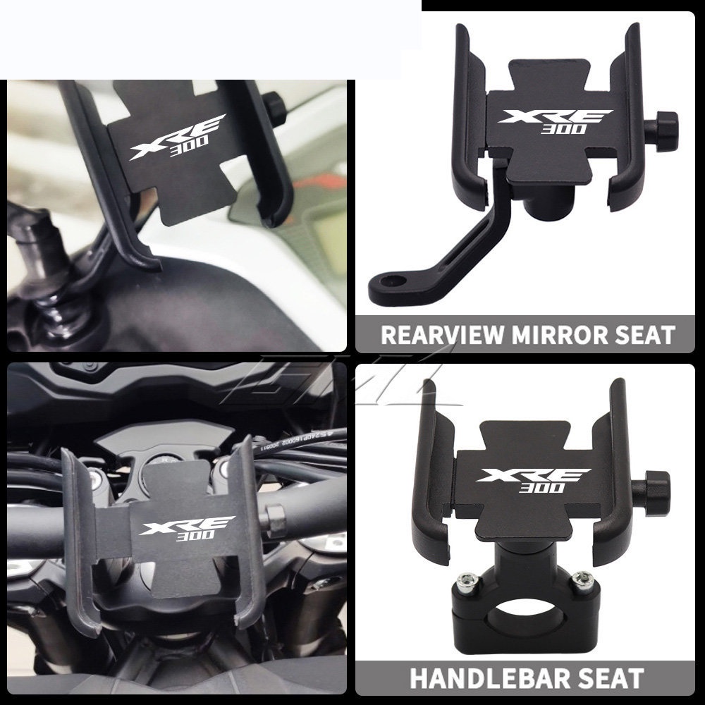 Para HONDA XRE300 XRE 300 Universal Motocicleta Retrovisor Espelho Guidão Porta Telefone Móvel GPS Suporte De Navegação