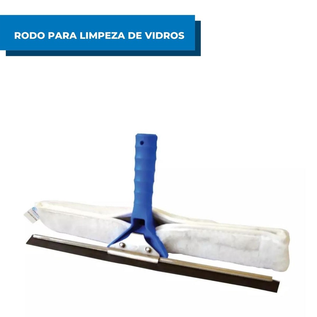 Kit 2 em 1 Rodo para Limpeza de Vidros 25cm Sem Cabo Lava Janela Altura Teto Rodinho Bralimpia