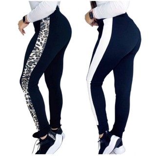 Calça jogger feminina MALHA CREPE c/ listra lateral legging