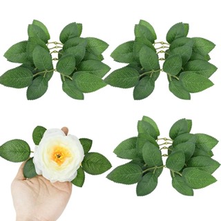 10Pcs Folhas De Rosas Artificiais/Falsas Verdes De Flores Para Decoração De Festa De Casamento De Bricolage