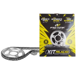 Kit Relação Transmissão Honda Biz 100 Aço 1045 Pro Tork KT-04H
