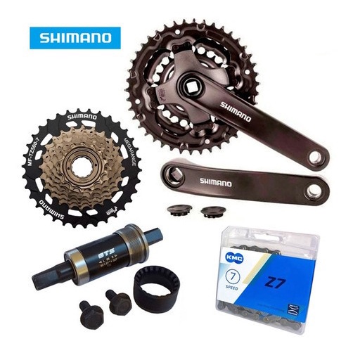 Kit Pe De Vela Shimano Corrente Catraca 7v Central Bike 301