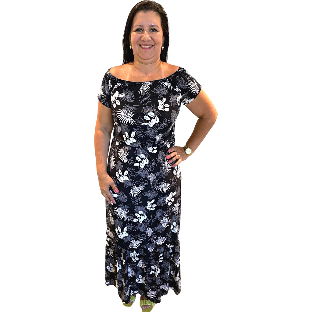 Vestido Ciganinha Longo Feminino Plus Size Soltinho Versátil Barato