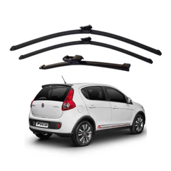 Kit Palheta Limpador Parabrisa Dianteiro + Traseiro Fiat Palio 2017 2018 2019 2020