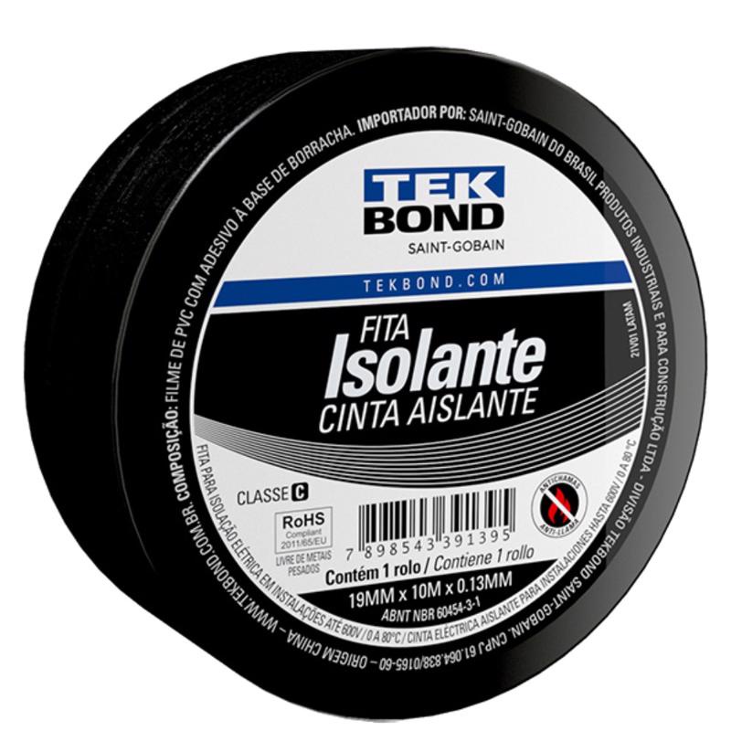 Fita Isolante Uso Geral 19mm x 10m x 0.13mm 21131001910 Tekbond