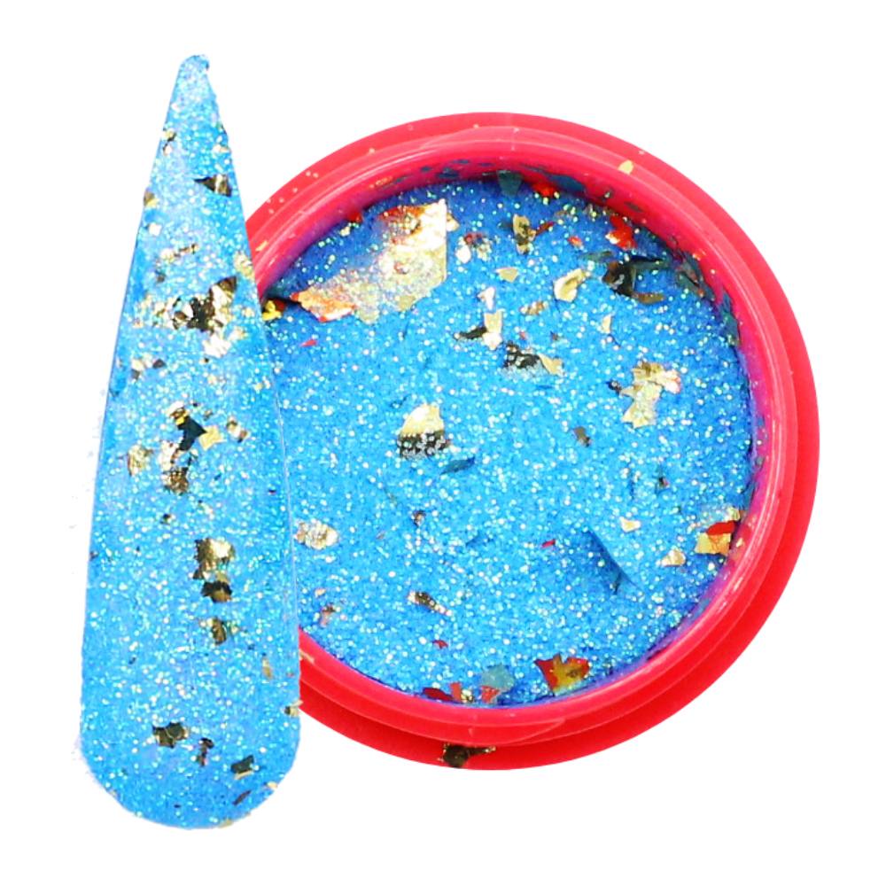 Glitter Azul Fantasia Extra Fino Com Foil 2g Unhas Art Nail