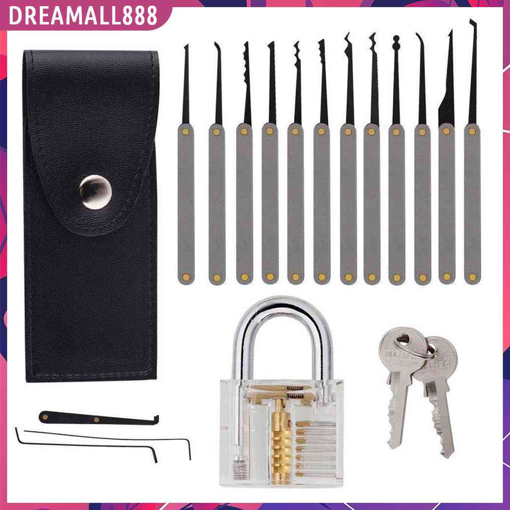 ❀Dreamall888❀【In Stock】 17pcs Training Practice Lock Pick Padlock Picking Unlocking Lock Pick Tools