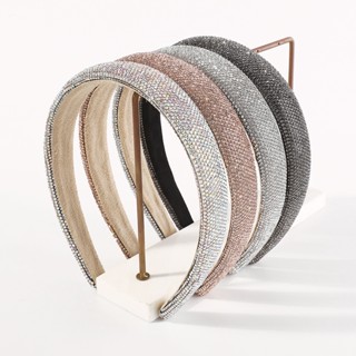 Fita De Cabeça Rhinestone Para Mulheres Barroca Vintage Acolchoada Acessórios De Cabelo Meninas