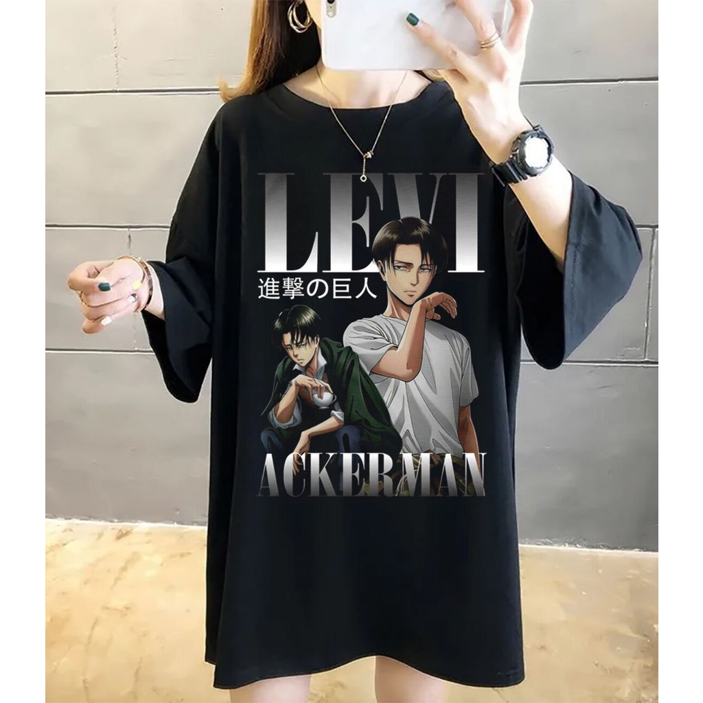 Camiseta T-shirt Unissex Algodão Anime Attack On Titan Levi Ackerman 90' Vintage Liquidação em Oferta na Shopee