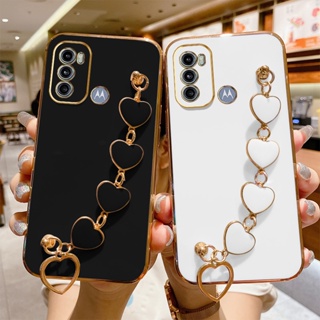 Capa Para Telefone Motorola Moto G60S/G60 G40 Fusion/G50 5G Fashion Heart Bracelet Nova Câmera Com Borda Reta em Oferta na Shopee
