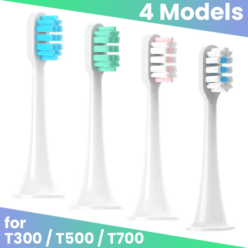 4 Pcs Cabeça De Escova Substituível Para De Dentes Elétrica Xiaomi Mijia T300/T500/T700 Sônica Adultos Com Cobertura De Poeira Cerdas Dupont Embalagem Individual