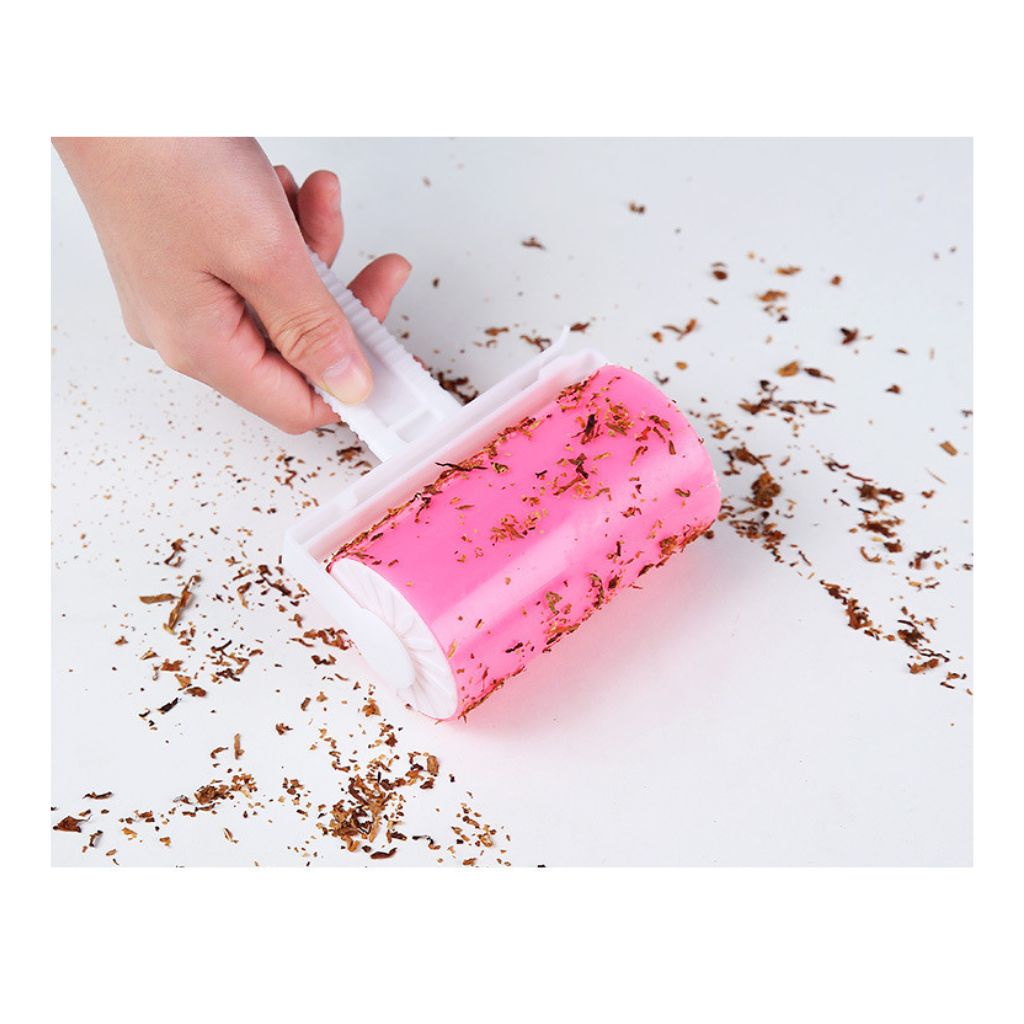 rolo tira pelo lavável rosa em Oferta na Shopee