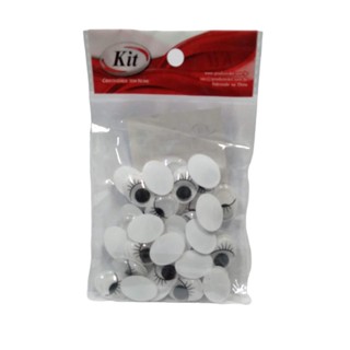 Olho móvel oval 14x19mm Branco para artesanato - Blister 50 unidades - KIT