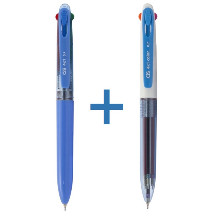 Kit 2 Canetas Esferográficas CiS Retrátil 4x1 E 4x1 Color em Oferta na Shopee