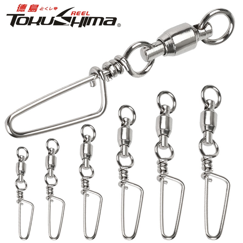 10PCS Acessórios De Pesca Conector De Rolamento De Alta Resistência Anel 26Lb-500Lb Prata Mancais Esferas Gira Jig Ring Snaps Água Salgada Ste Inoxidável