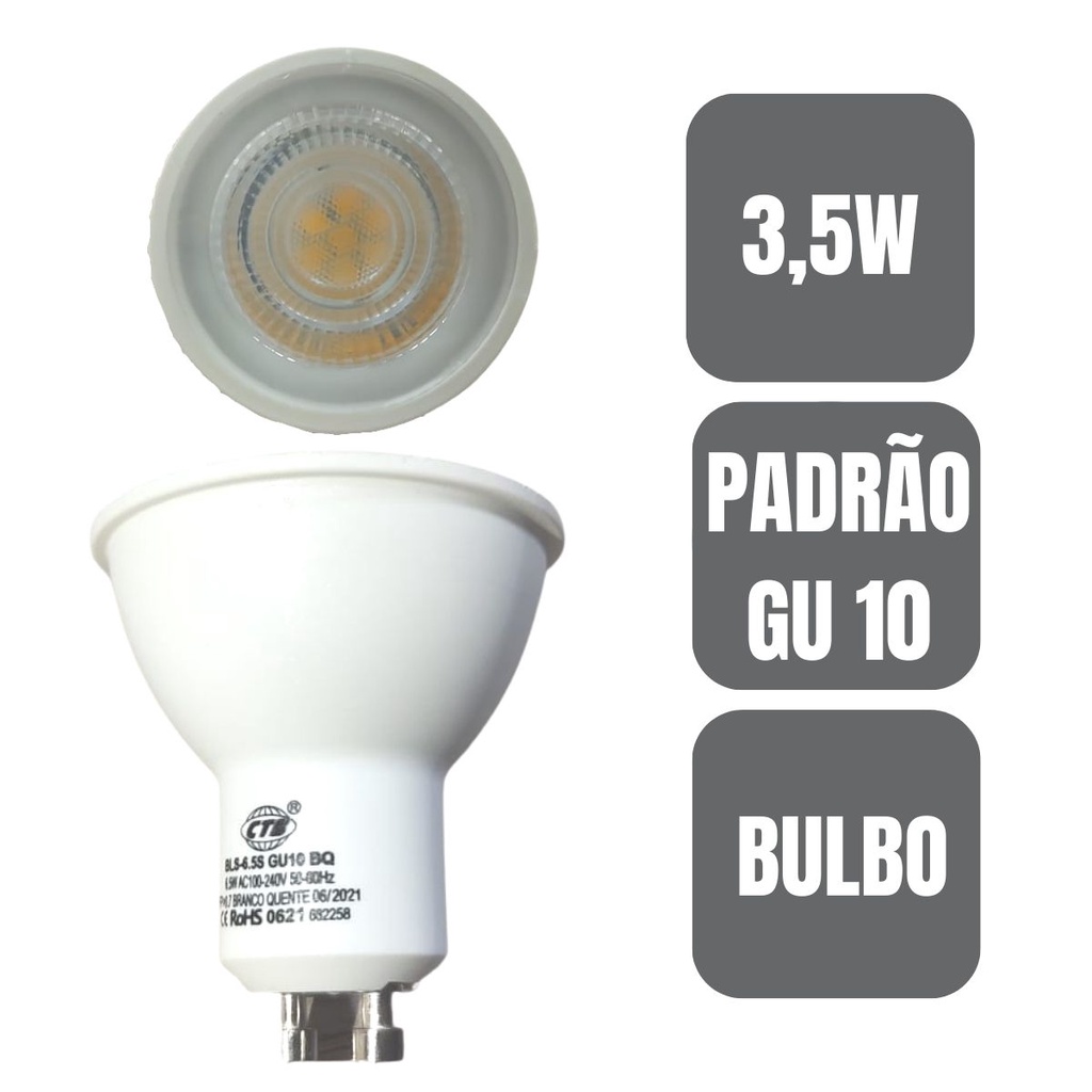 Lâmpada Spot Led Bulbo 3,5w Branco Frio Branco Quente