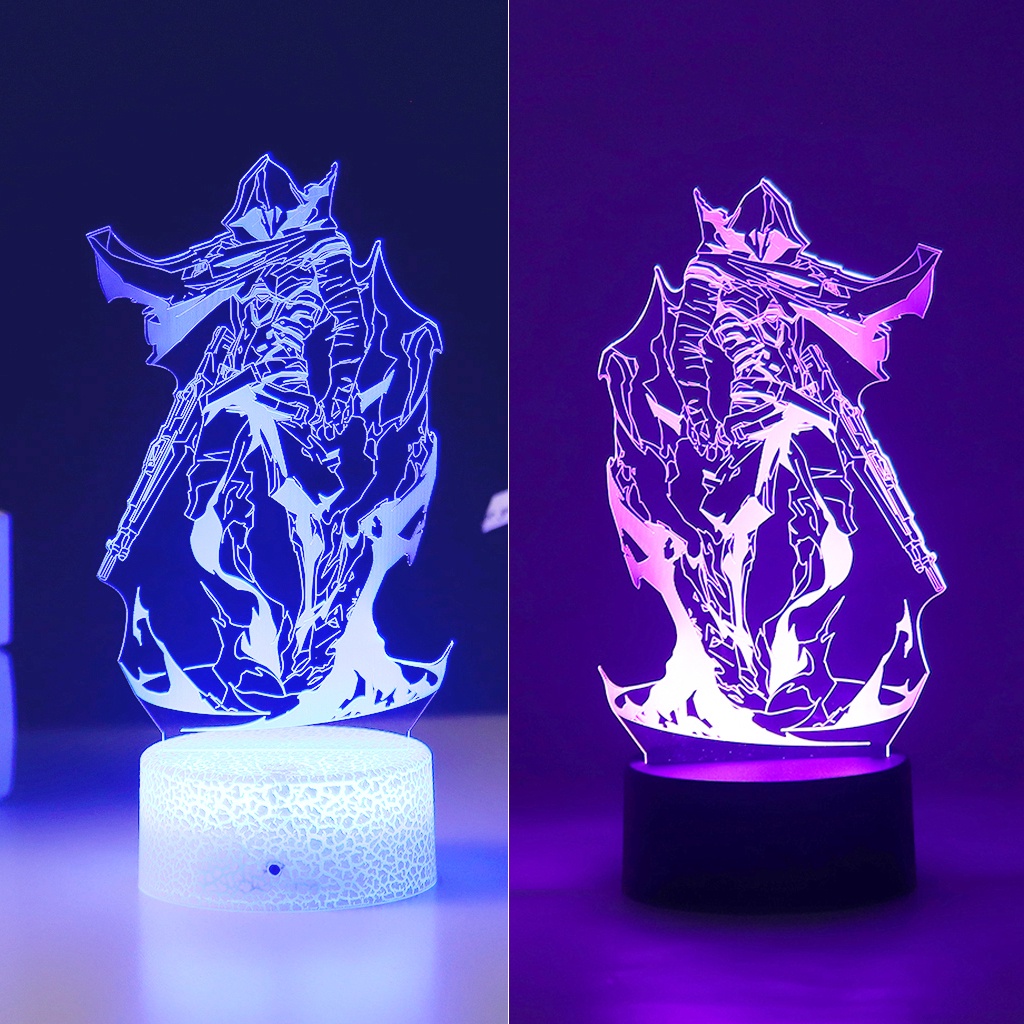 Novo VALORANT 3D Luz Nocturna Led Para Kid Anime Genshin Impacto Home Quarto Lâmpada De Natal Crianças Novidade Decoração Presente Omen