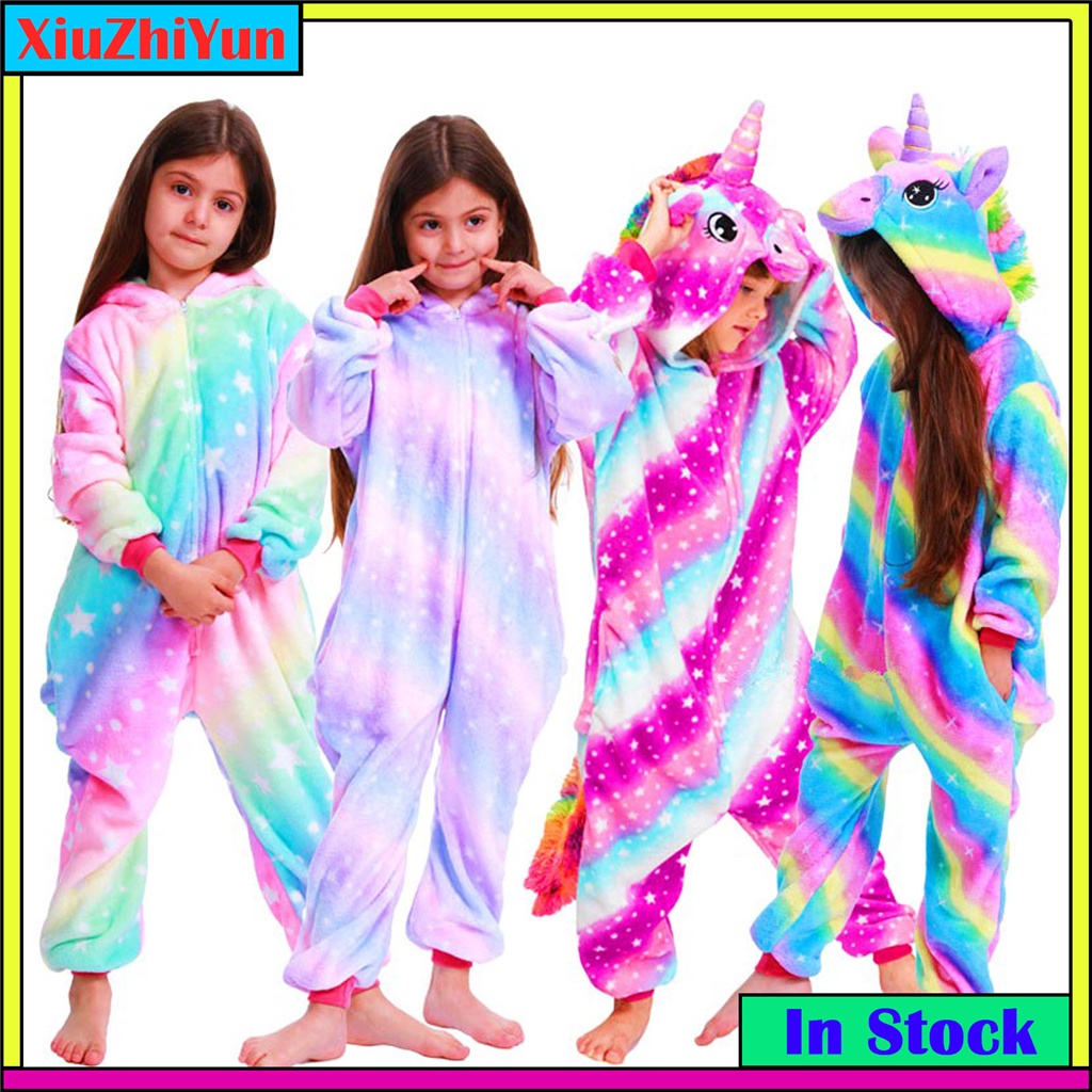 Baby Kigurumi Unicórnio Dinossauro Panda Cartoon Pijamas Infantil Rompers Animais Jumpsuit Meninas Meninos Cosplay Fantasias