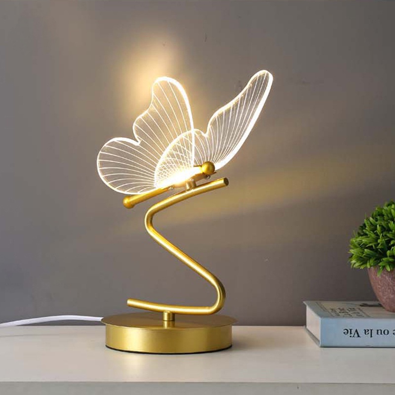 Luminária De Mesa LED Borboleta | Decoração Nórdica | Abajur Quarto Sala