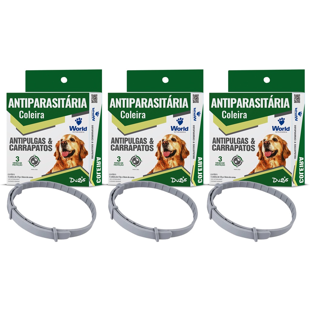 Coleira Dug's Antipulgas E Carrapatos Dug's - 3 Unidade