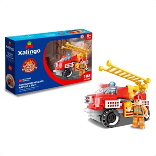Brinquedo De Encaixe Bombeiros Caminhão Resgate Rápido 2 Em 1 108 Peças A Partir De 6 Anos Xalingo - 28165 em Oferta na Shopee