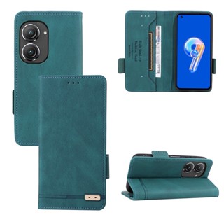 Zenfone 9 5G Estojo Flip Case Luxo De Pele Textura PU De Couro Para ASUS Zenfone9 ASUS9 Zen Fone9 Bolsas De Capa Carteira