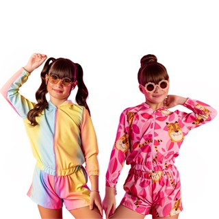 Conjunto Bomber Infantil Feminino Manga Longa