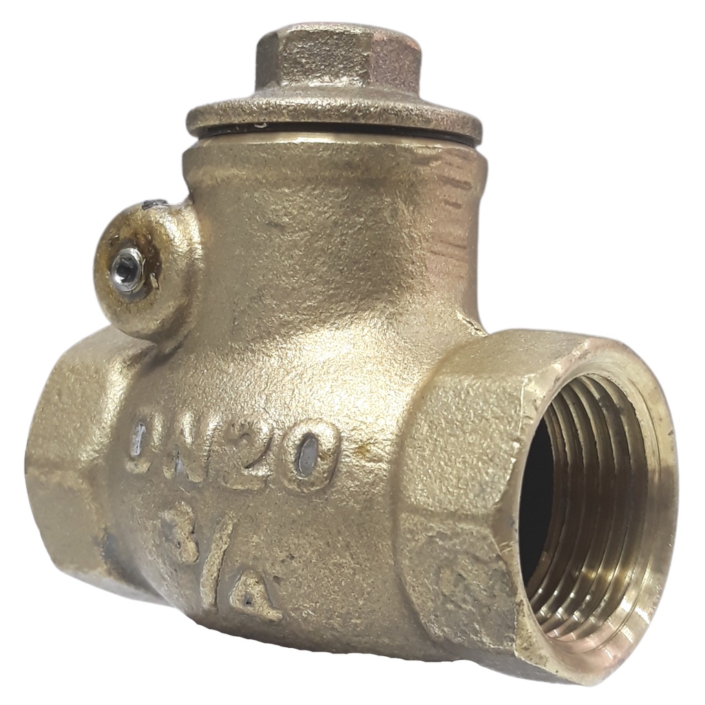 Valvula Retenção Dagua 3/4 Horizontal De Metal De Meio de Cano Com Portinhola De Vedação - 34
