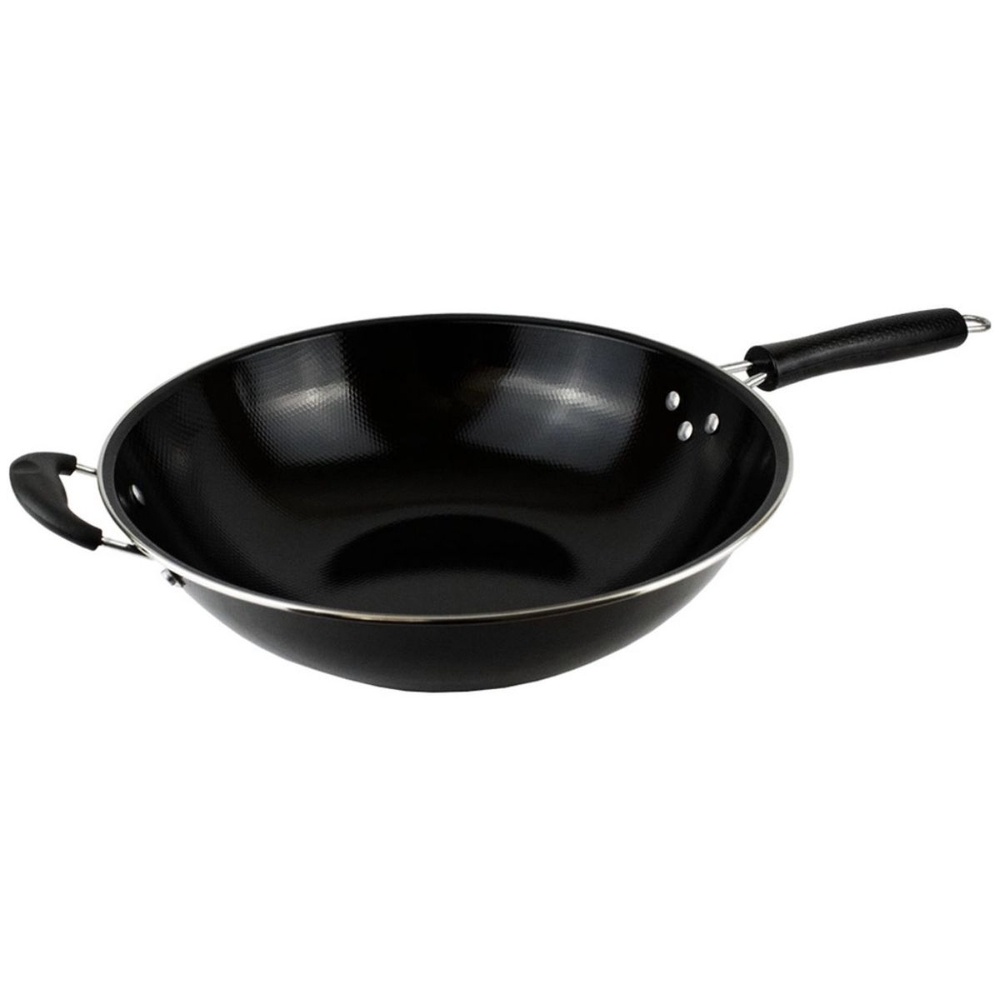 Imagem Frigideira Alta Funda Grande Wok Profissional Antiaderente 34 Cm Reforçada Frigideira ãEsmaltado Frita Peixe Yakisoba