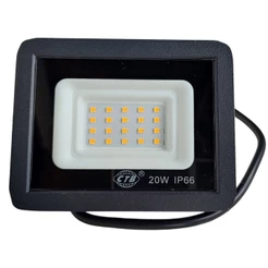 Refletor Led 20w Prova D Agua Ip66 Holofote Branco Frio