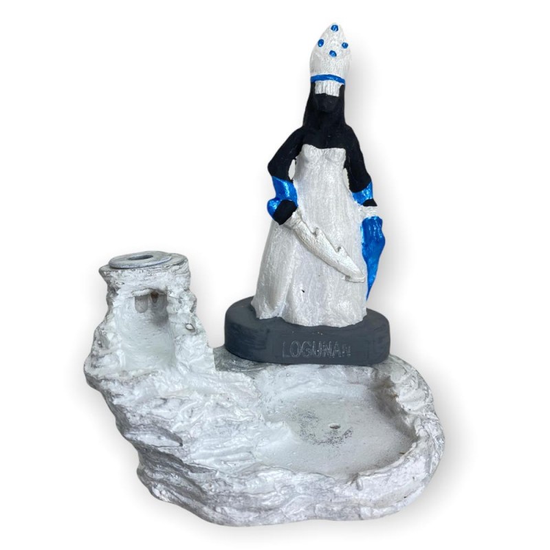 Incensario Cascata Oyá Tempo Logunan Azul Br 12cm Resina