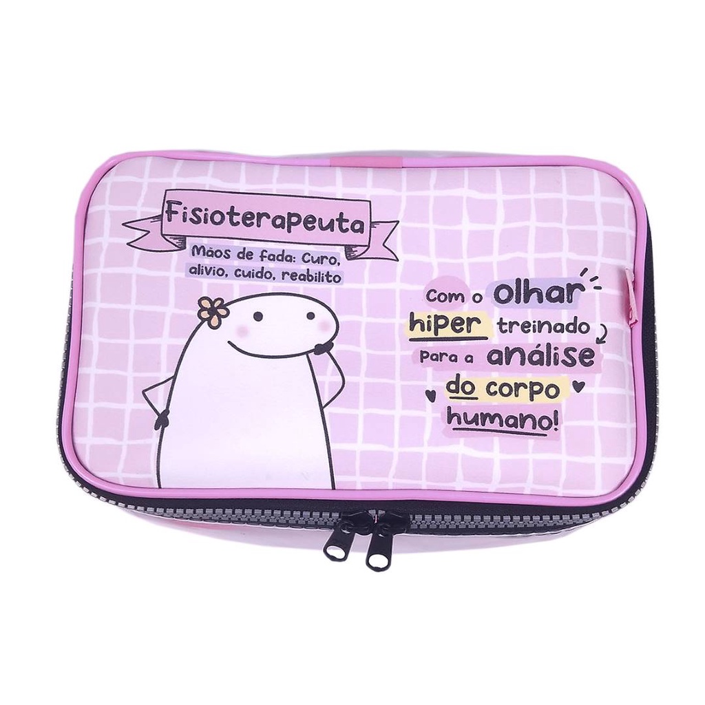 Estojo Flork Fisioterapeuta Fisioterapia Rosa PVC BOX 100 pens