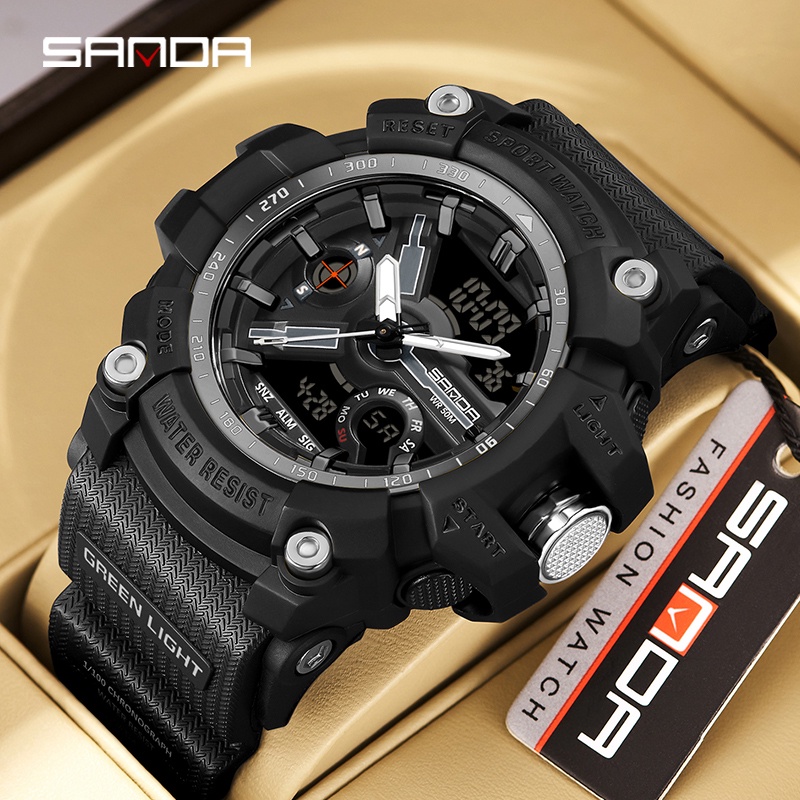 Sanda Fall-resistant Military Multi-display Discagem Luminosa De Quartzo De Luxo SD3179-16