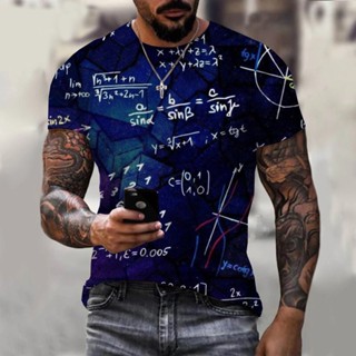 Fórmula Matemática Química Engraçada 3D Impressão Camiseta Masculina 2023 Nova Moda Casual Plus Camisetas Tamanho