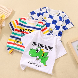[ZY] Camiseta De Manga Curta De Algodão Puro Para Crianças De 60-130CM Casual Respirável Estampada Baby Fashionable All - em Oferta na Shopee