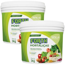 Kit 2 Adubo Fertilizante Forth Hortaliças Balde 3kg