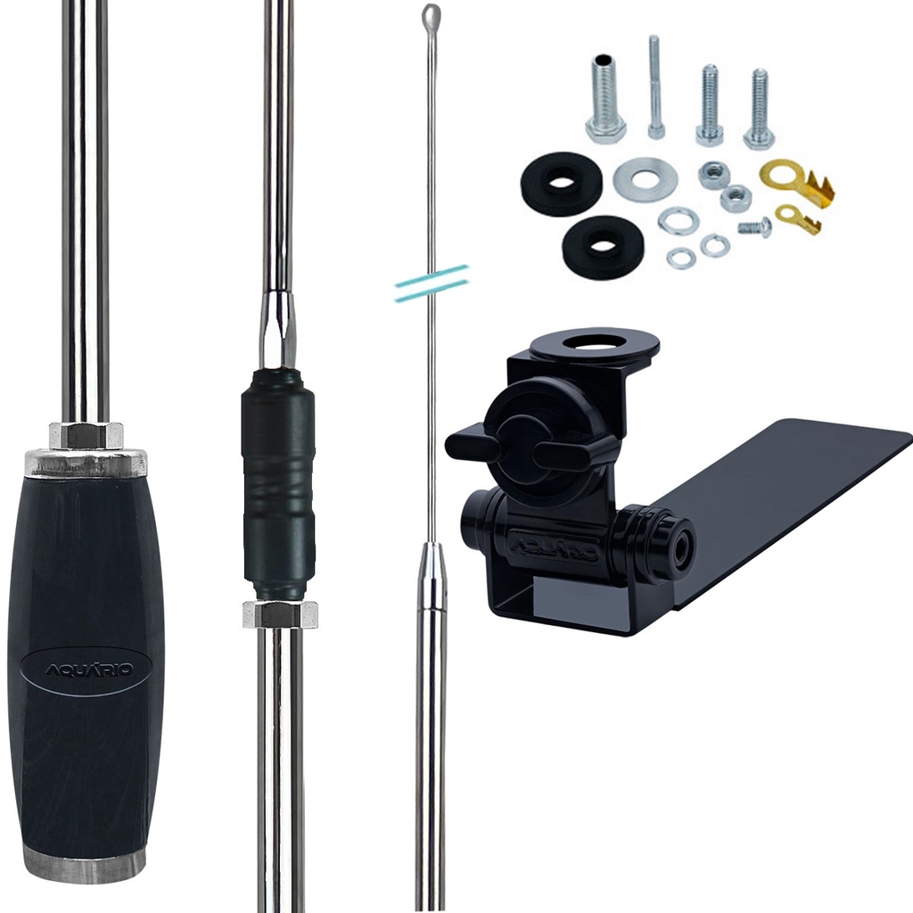 Antena Móvel Cromada Radio Px Argentina 1,50m Suporte Adaptavel Caminhonete