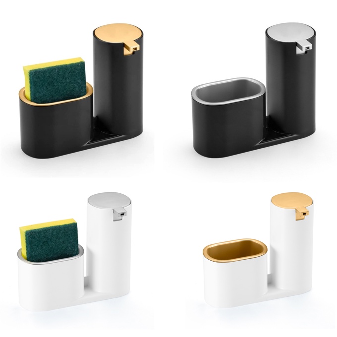 Kit 2 Dispenser Porta Detergente e Bucha Luxo Cozinha em Oferta na Shopee