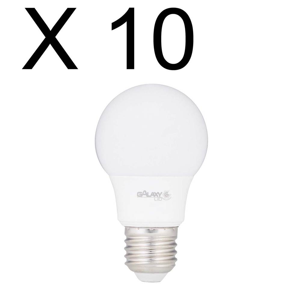 KIT 10 LAMPADA LED BULBO A55 4,8W BRANCO FRIO 6500K BIVOLT E27 - GALAXY LED