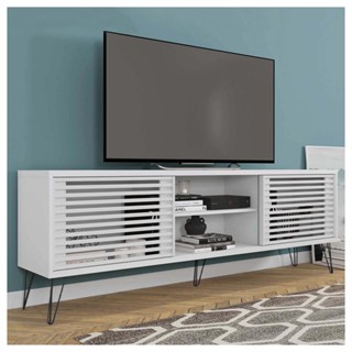 Rack Bancada Para Tv Até 72 Polegadas Branco Frizz Caemmun