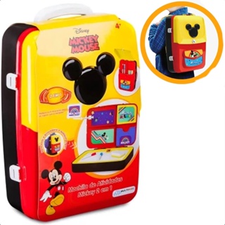 Mochila De Atividades Infantil Mickey 2 em 1 Vermelho e Preto com Canetinhas e Acessórios Multikids BR1587 em Oferta na Shopee