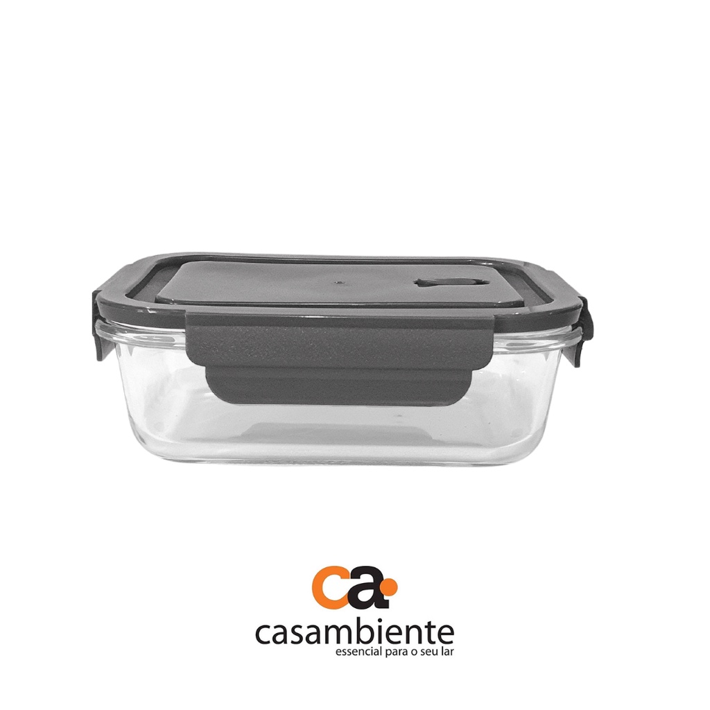 Pote de Vidro Tampa Hermética Marmita Fit 380ml Casambiente