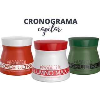 Cronograma Capilar Máscaras 250g - Age Ultra + Lumino Max + Force Ultra Probelle probelle