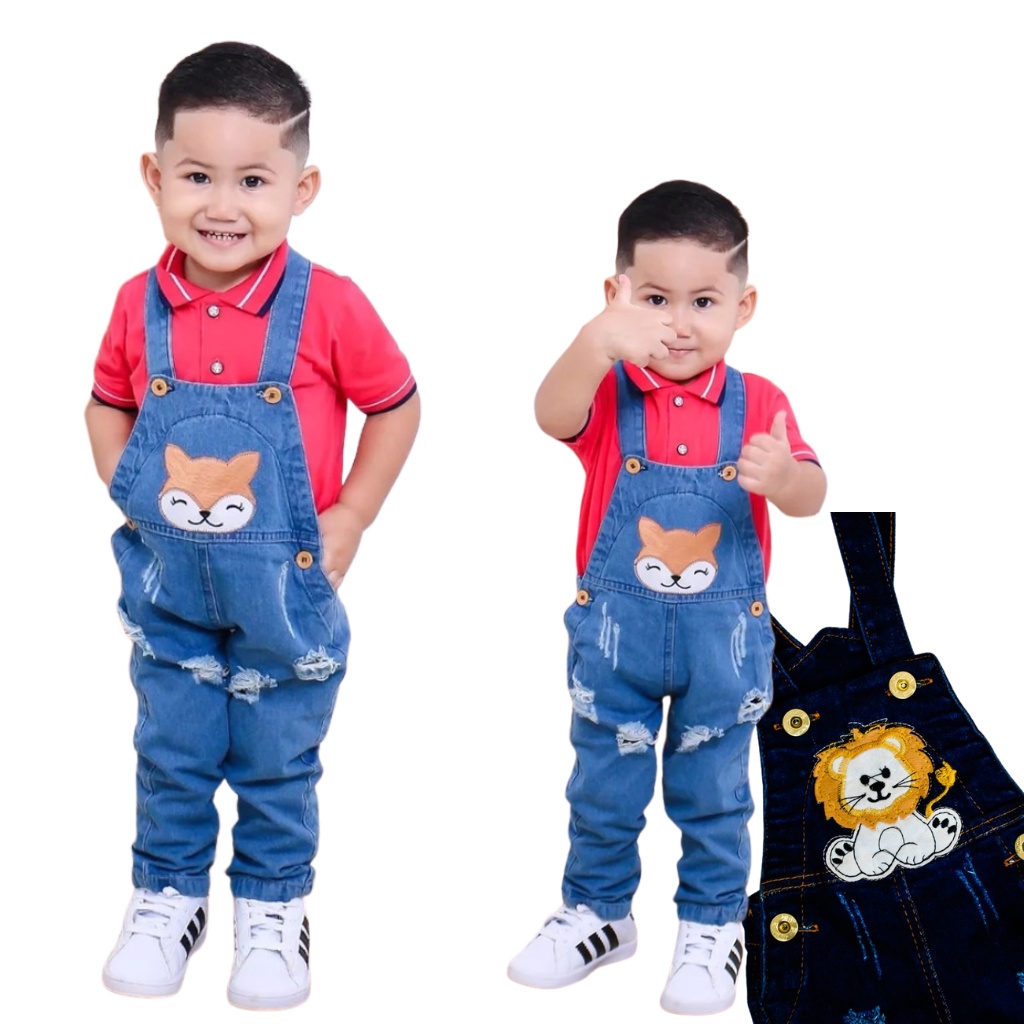 Macacão Calça Masculino Infantil Jeans O look perfeito para seu filho
