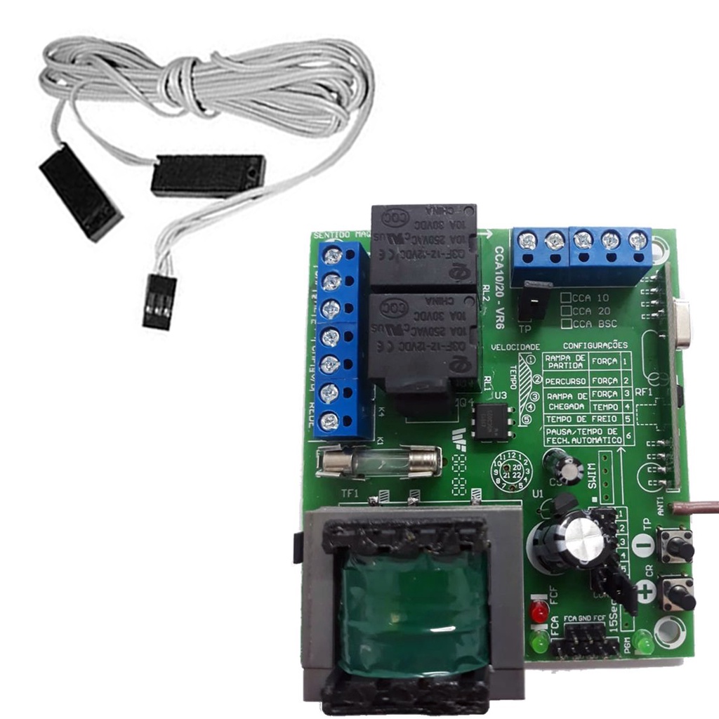 Central Placa Eletrônico Cca-10 Clp + Sensor 3 Vias 70cm Dz Deslizante