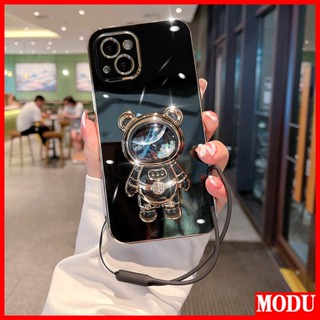 MODU Capinha De Celular Acrílica Transparente De Luxo Compatível Para IPhone 14 Plus 13 12 Pro Max Titular de telemóvel astronautaArmadura Rígida Antichoque Amortecedor Capa