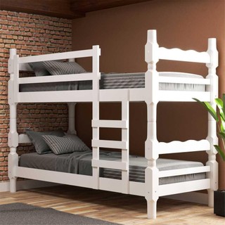 Beliche Madeira Maciça - vira 2 Camas - para Colchão 78/88 x 188cm Porto Multimóveis CR4138 Branco em Oferta na Shopee