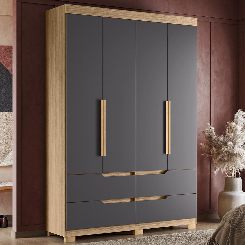 Guarda Roupa Doble Quarto Com 4 Portas e 4 Gavetas em Oferta na Shopee